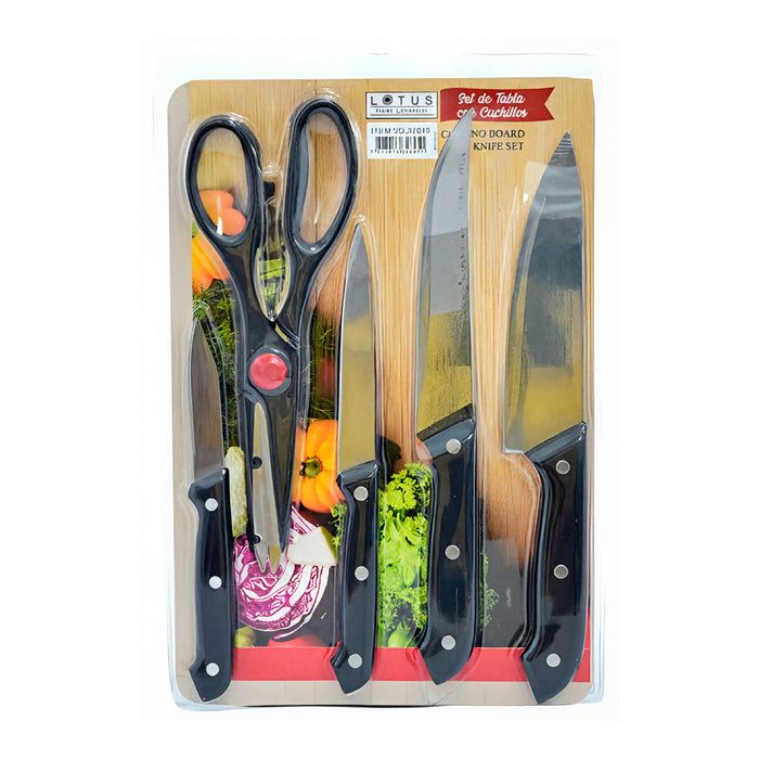SET DE TABLA PARA PICAR CON CUCHILLOS