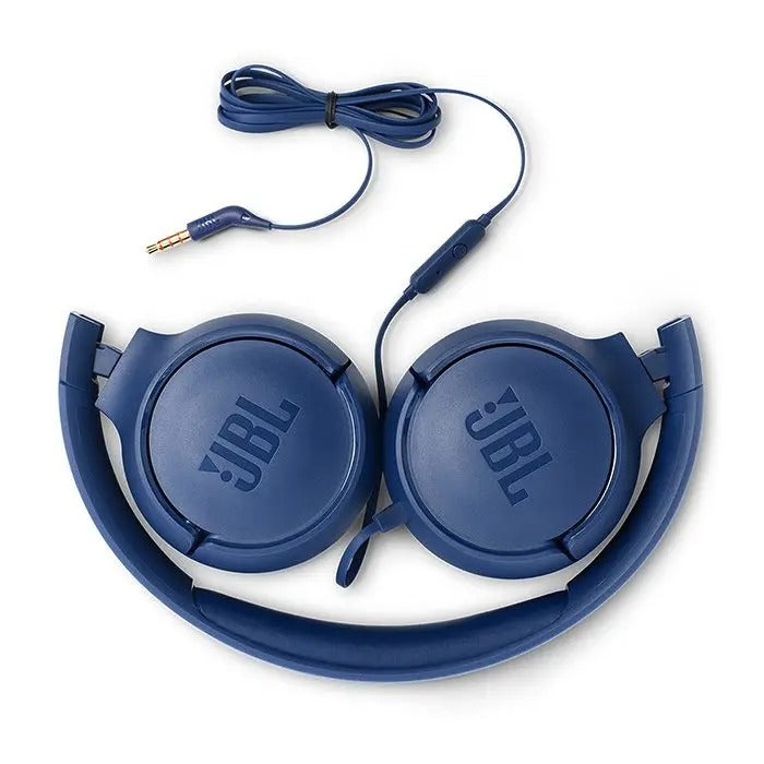 AUDÍFONO ALÁMBRICO JBL T500BLU IN-EAR CON MANDO A DISTANCIA Y MICRÓFINO AZUL