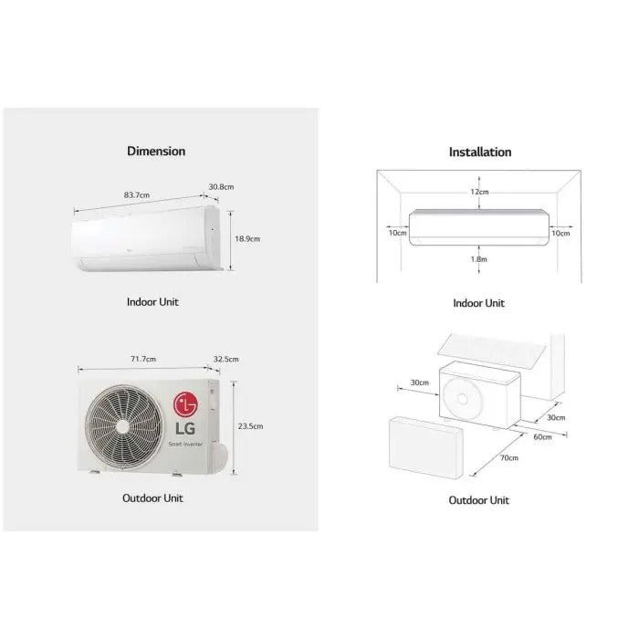 AIRE ACONDICIONADO SPLIT DUALCOOL INVERTER 21,300 BTU/H LG